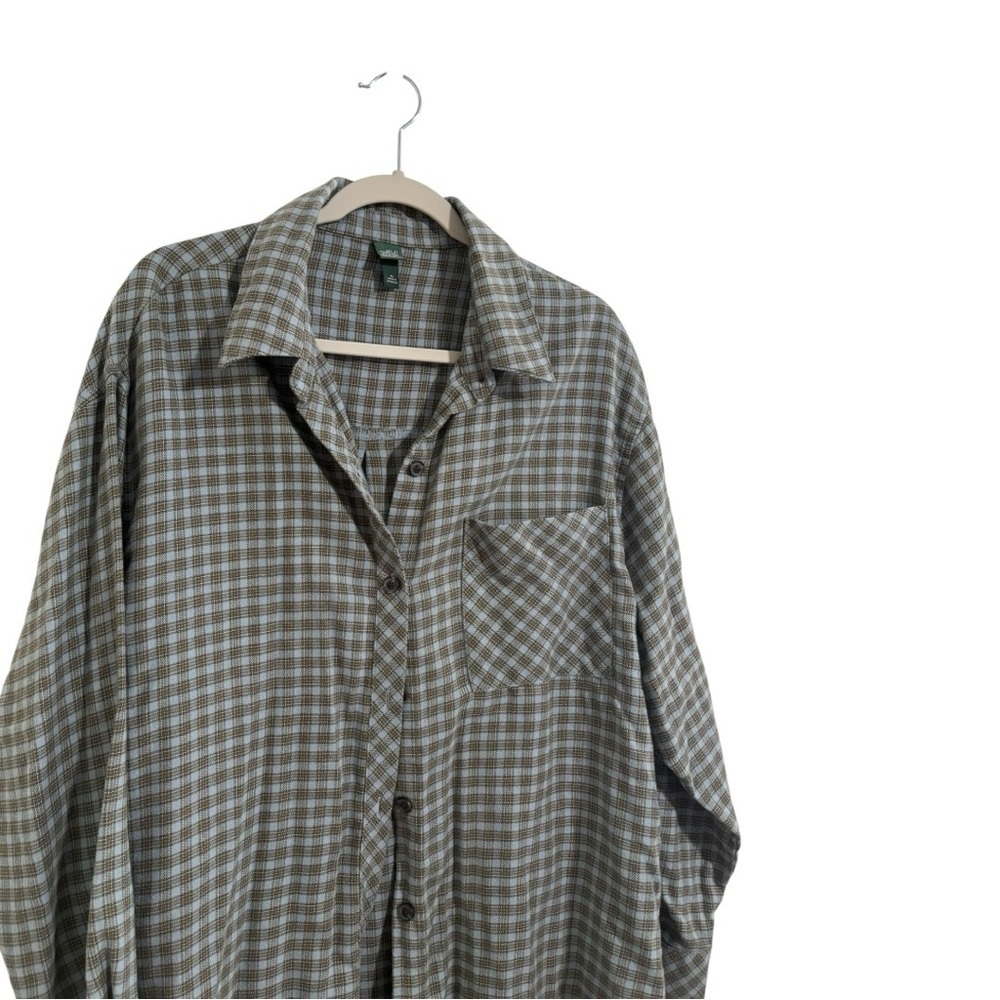 Wild Fable Brown and Blue/Gray Casual Button Down Shirt I Size: L - Picture 3 of 6
